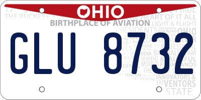 OH license plate GLU8732