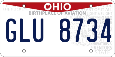 OH license plate GLU8734