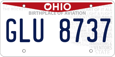 OH license plate GLU8737
