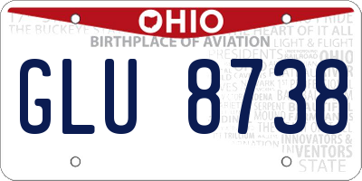 OH license plate GLU8738