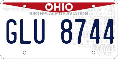 OH license plate GLU8744
