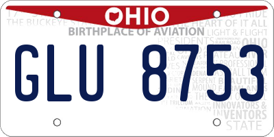 OH license plate GLU8753
