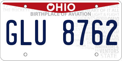 OH license plate GLU8762