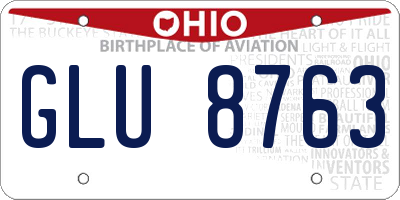 OH license plate GLU8763