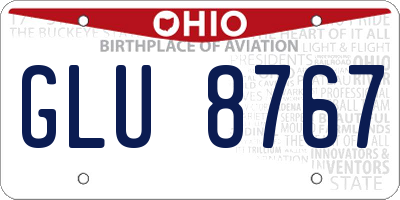 OH license plate GLU8767