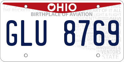 OH license plate GLU8769