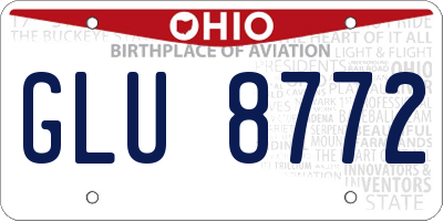 OH license plate GLU8772