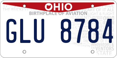 OH license plate GLU8784