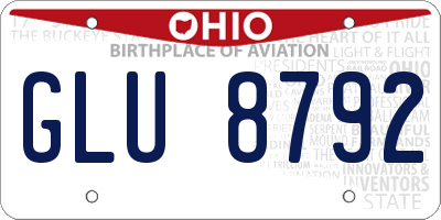OH license plate GLU8792