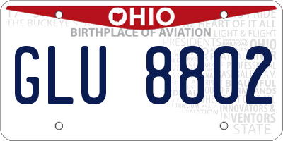 OH license plate GLU8802