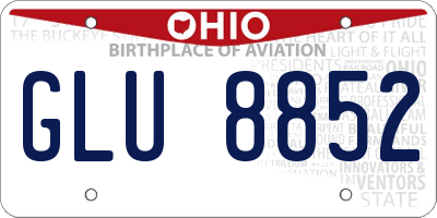 OH license plate GLU8852