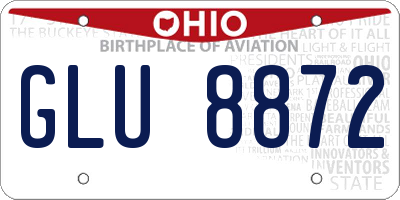 OH license plate GLU8872