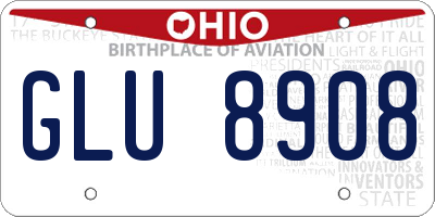 OH license plate GLU8908