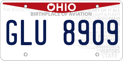 OH license plate GLU8909