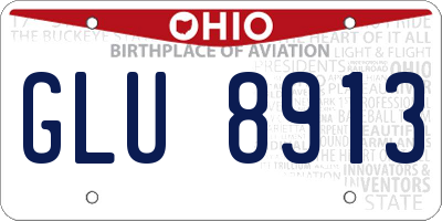 OH license plate GLU8913
