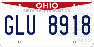 OH license plate GLU8918