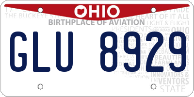 OH license plate GLU8929