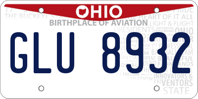 OH license plate GLU8932