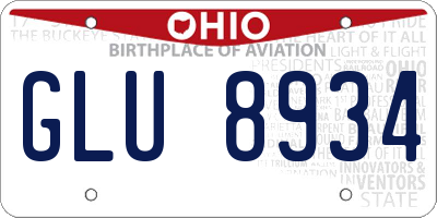 OH license plate GLU8934