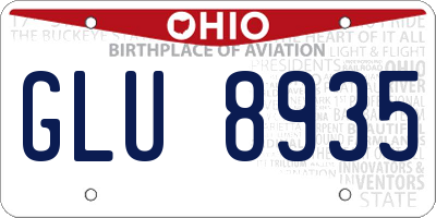 OH license plate GLU8935