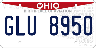 OH license plate GLU8950
