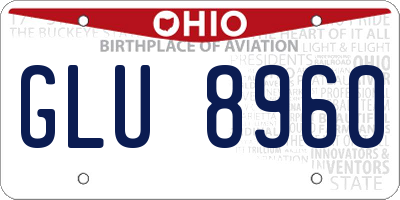 OH license plate GLU8960