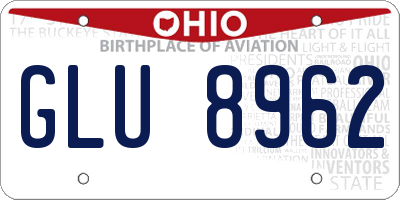 OH license plate GLU8962