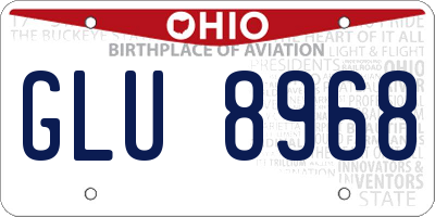 OH license plate GLU8968