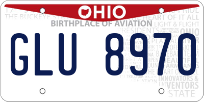 OH license plate GLU8970