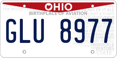 OH license plate GLU8977
