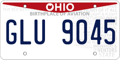 OH license plate GLU9045