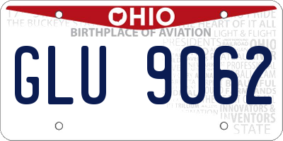 OH license plate GLU9062