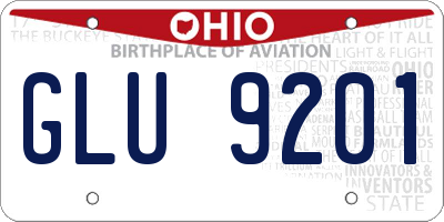 OH license plate GLU9201