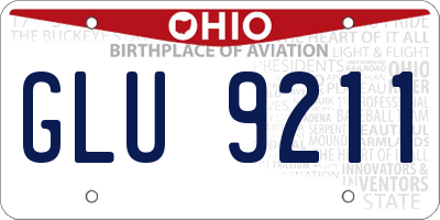 OH license plate GLU9211
