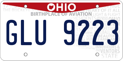 OH license plate GLU9223