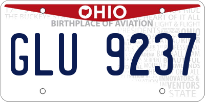 OH license plate GLU9237