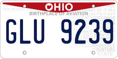 OH license plate GLU9239