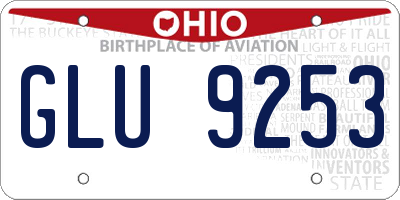 OH license plate GLU9253