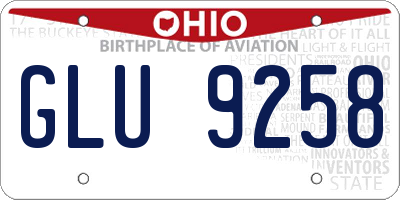 OH license plate GLU9258