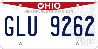 OH license plate GLU9262