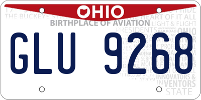OH license plate GLU9268