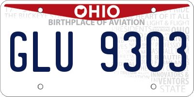 OH license plate GLU9303