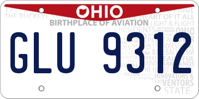 OH license plate GLU9312