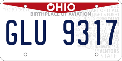 OH license plate GLU9317