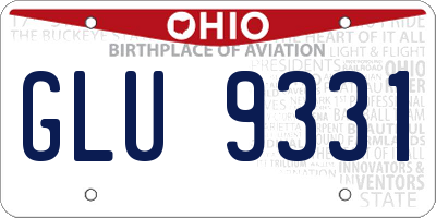 OH license plate GLU9331