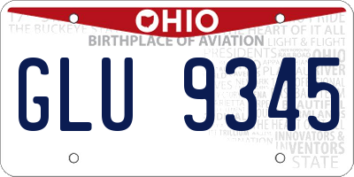 OH license plate GLU9345