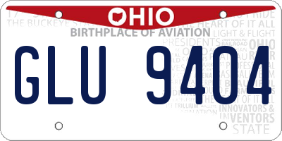 OH license plate GLU9404