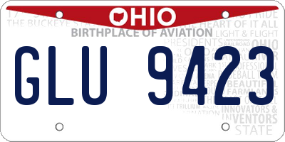 OH license plate GLU9423