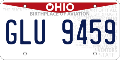 OH license plate GLU9459