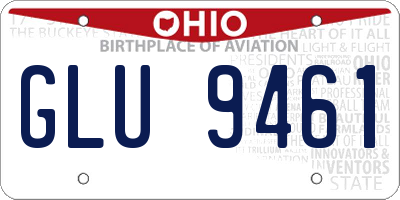 OH license plate GLU9461